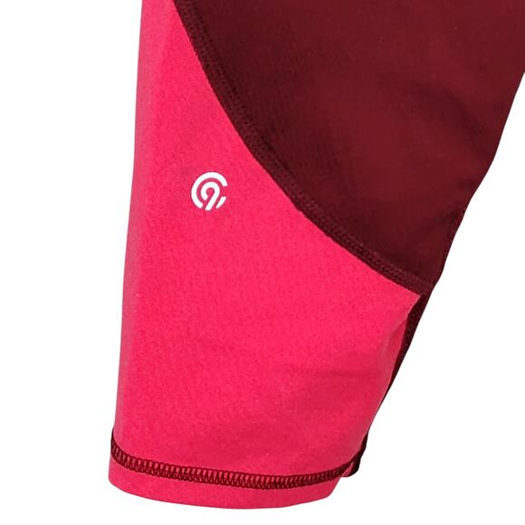 Champion C9 Cropped Capri Leggings Size Large Burgundy and Pink Color Block - Picture 6 of 8